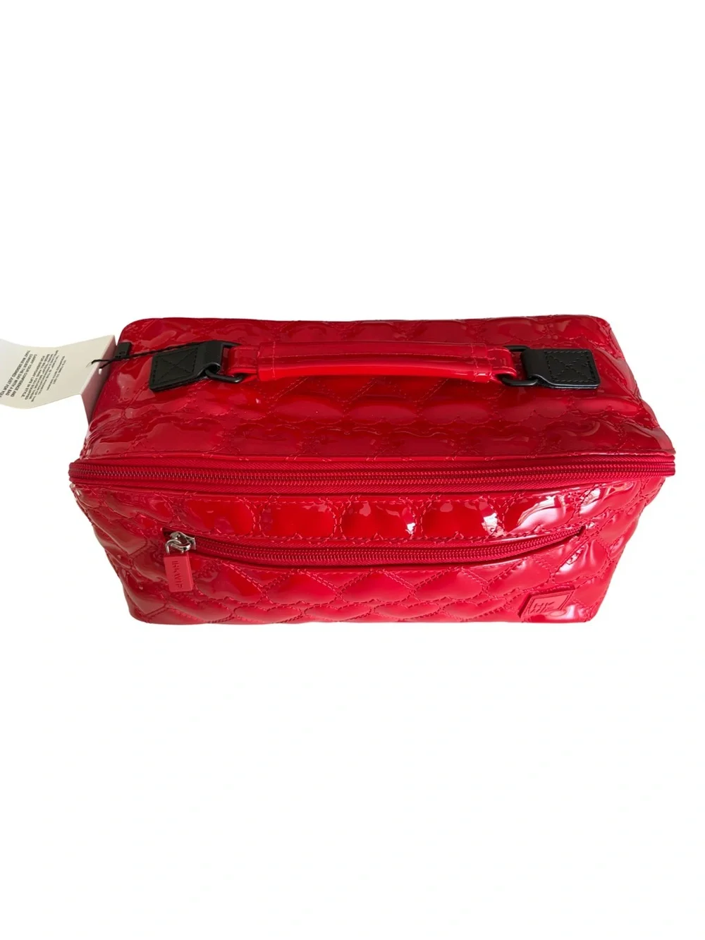IHKWIP Carry All Heart Quilted Travel Cosmetic Case Cardinal Red NWT